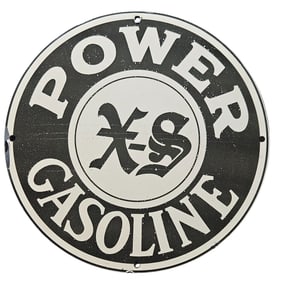 232. Vintage XS Power Gasoline Porcelain Sign - Classic Automotive Advertising