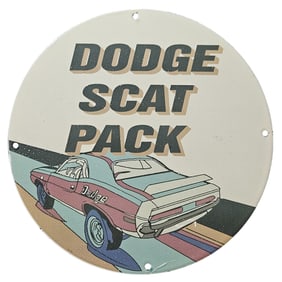 238. Vintage Dodge Scat Pack Porcelain Sign - Classic Muscle Car Collectible