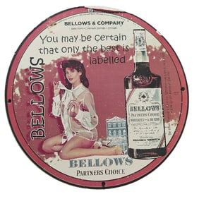 260. Vintage Bellows Partners Choice Porcelain Sign - Unique Collectible with Iconic Artwork