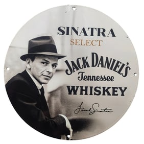 273. Vintage Sinatra Select Jack Daniel's Whiskey Porcelain Sign - Classic Decor for Collectors