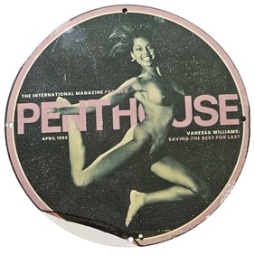 276. Rare Porcelain Sign Featuring Vanessa Williams from Penthouse Magazine - April 1993