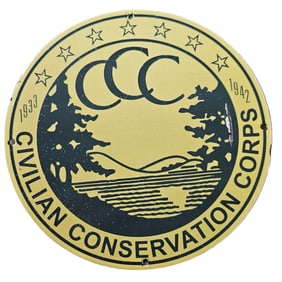 295. Rare Vintage Porcelain CCC Sign - Civilian Conservation Corps 1933-1942 Collectible
