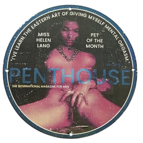 324. Vintage 1976 Penthouse Magazine Porcelain Sign - Helen Lang, Pet of the Month