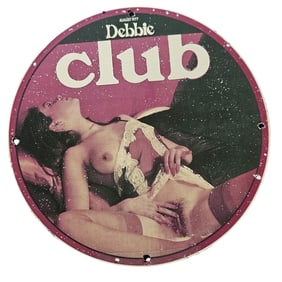 336. Vintage Porcelain Sign - Debbie Club, August 1977 Collector's Item