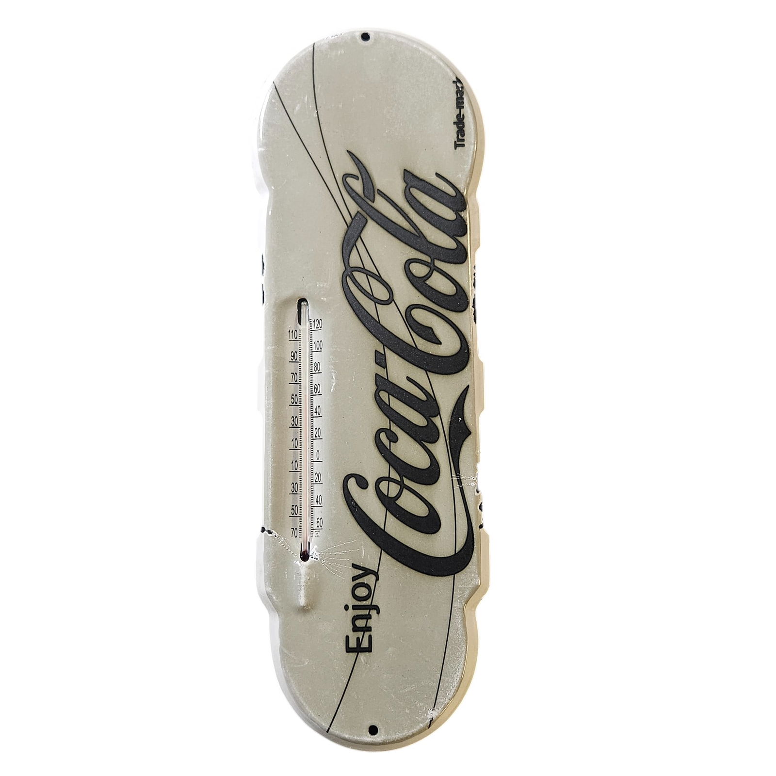 Vintage Coca-Cola Porcelain Thermometer Sign - Classic Advertising Collectible approx. 18" by 6.5" (1 of 2)