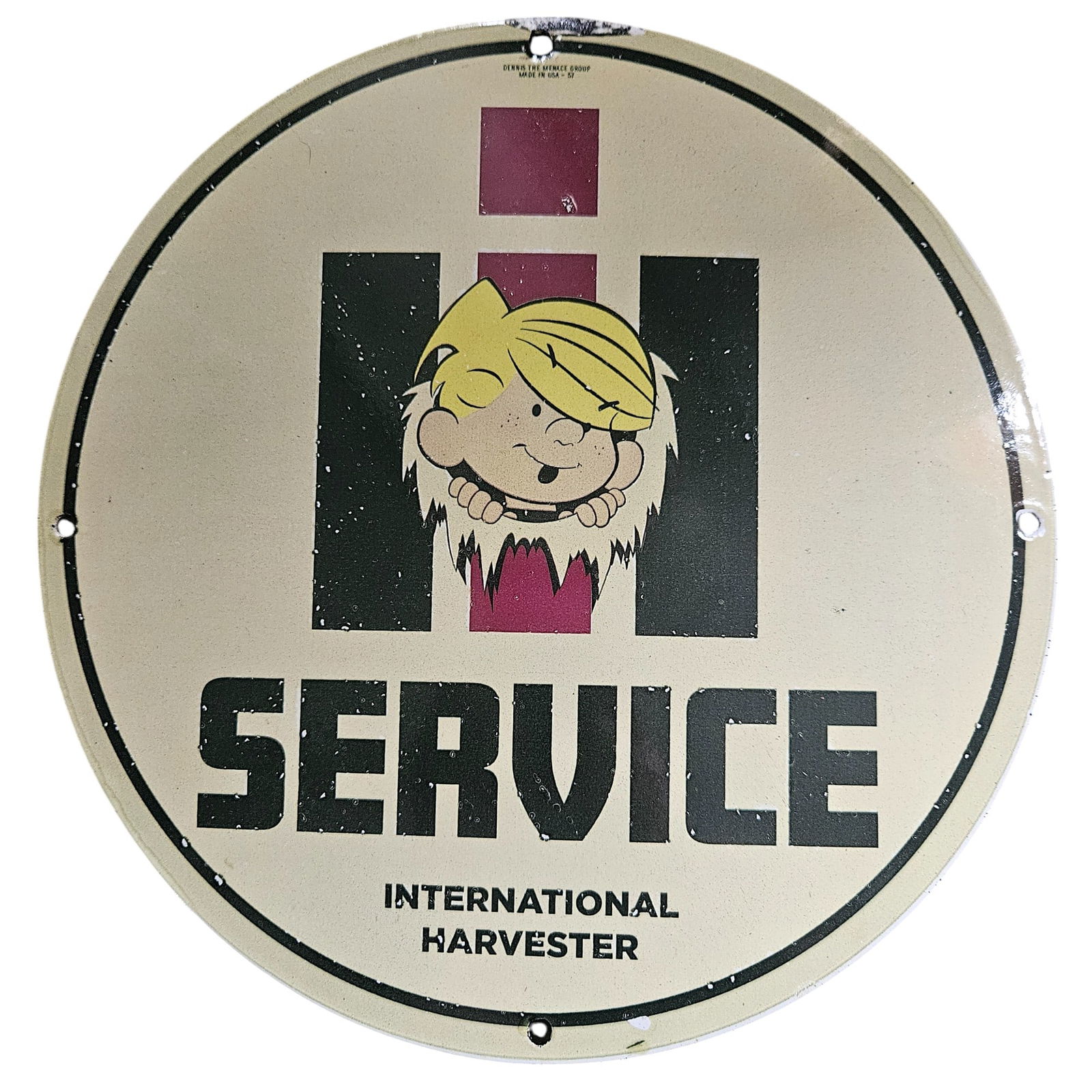 Vintage International Harvester Service Porcelain Sign - Classic Americana Collectible