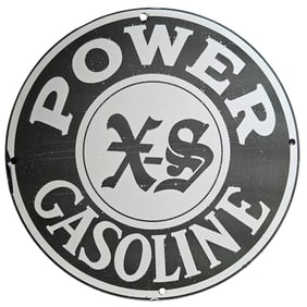 Vintage Power Gasoline Porcelain Sign - Iconic Oil Advertising Collectible