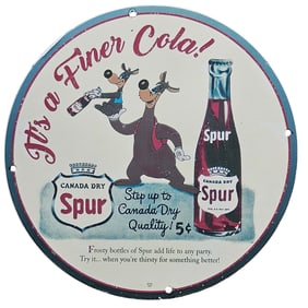 Vintage Canada Dry Spur Cola Porcelain Sign - A Touch of Nostalgia!