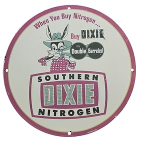 Vintage Southern Dixie Nitrogen Porcelain Sign ? Buy Dixie for Quality Nitrogen