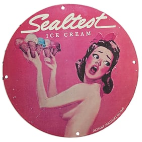 Vintage Sealtest Ice Cream Porcelain Sign - Retro Advertising Collectible