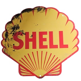 Vintage Porcelain Shell Sign - Shell Oil Company - Classic Collectible Advertising Piece