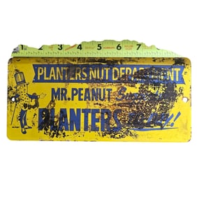 Vintage Mr. Peanut Planters Nut Department Porcelain Sign ? Iconic Collectible Advertising