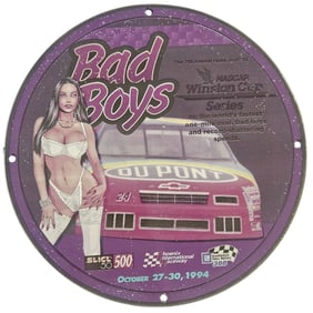 Rare Vintage Nascar Porcelain Sign: Bad Boys Edition - 1994 Winston Cup Collectible