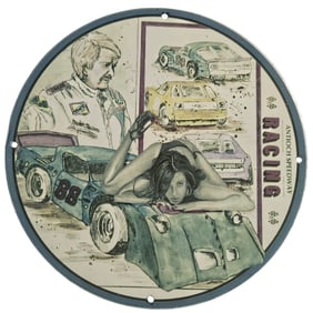 Vintage Nascar Porcelain Sign - Unique Racing Art from Antioch Speedway