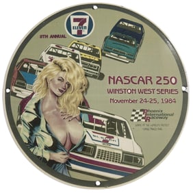 Rare Vintage NASCAR Porcelain Sign: 1984 Winston West Series Collectible