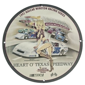 Vintage 1992 NASCAR Winston Racing Series Porcelain Sign - One of a Kind Collectible