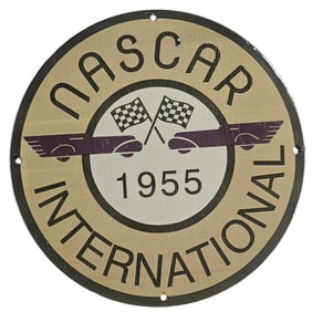 Rare Vintage NASCAR International Porcelain Sign - 1955 Original Design - Gas & Oil Collectible