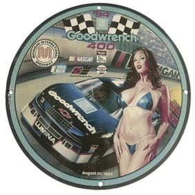 Rare Vintage NASCAR Goodwrench 400 Porcelain Sign ? 1994 Original Design Collectible