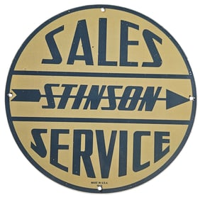 Vintage Nascar Porcelain Sign - Stinson Sales & Service - Rare Race Car Collectible