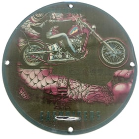 David Mann Inspired Motorcycle Collectible Porcelain Sign - 8" Road Art