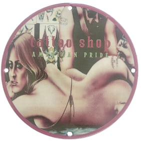 David Mann Inspired Motorcycle Collectible Porcelain Sign - 8 Inch American Pride Artwork