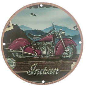 David Mann Inspired Motorcycle Collectible Porcelain Sign - Indian Motorcycle Art