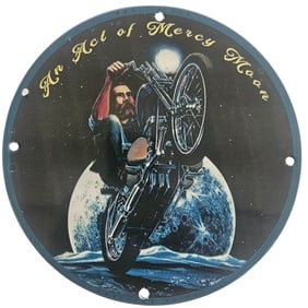 David Mann Inspired Motorcycle Collectible Porcelain Sign - An Act of Mercy Man, 8"