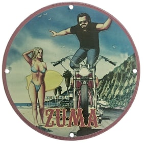 Vintage David Mann Inspired Motorcycle Collectible Porcelain Sign - 8 inch Road Artwork