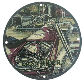 Collectible 8-Inch David Mann Inspired Porcelain Sign - Easy Riders Motorcycle Art