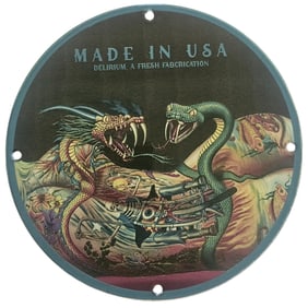 David Mann Inspired 8-Inch Motorcycle Porcelain Sign - Made in USA Collectible