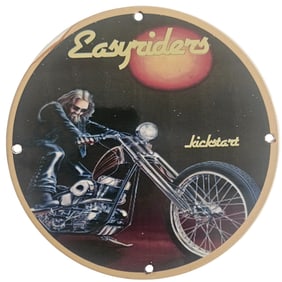 David Mann Inspired Motorcycle Collectible Porcelain Sign - Easy Riders Vintage Artwork