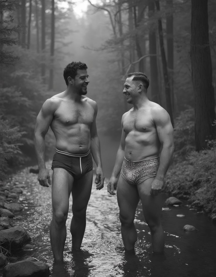 Vintage Beefcake Elegance: Classic Male Muscle Gicl?e Print - 8x10 Fine Art: Step into the captivating world of vintage physique photography with this stunning custom-produced 8"x10" gicl?e print, a treasured piece of art that encapsulates the timeless elegance of beefcake aes