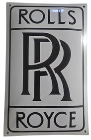 Vintage Rolls-Royce Porcelain Sign - Classic Automotive Collectible Decor 10"x16"