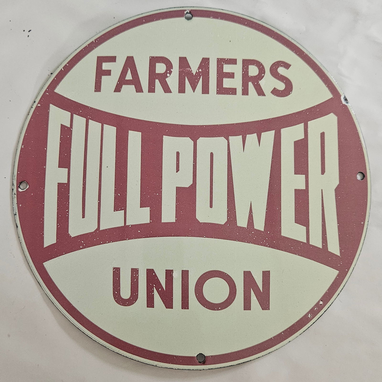 Vintage Farmers Full Power Union Porcelain Sign - Iconic Agricultural Collectible (1 of 2)