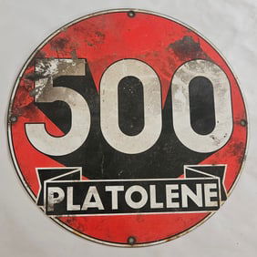 Vintage Porcelain Sign: 500 Platolene - A Must-Have Collectible for Enthusiasts