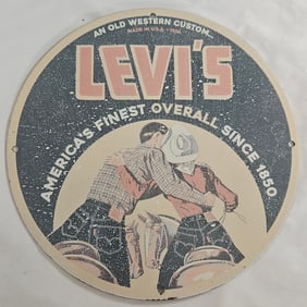 Vintage Levi's Porcelain Sign - Iconic American Jeans Since 1850