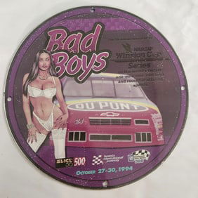 Vintage Bad Boys NASCAR Porcelain Sign ? 1994 Winston Cup Collectible