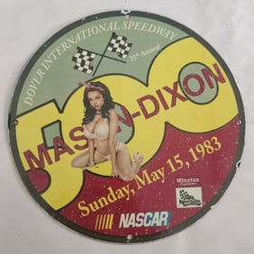 Vintage 1983 Mason-Dixon 25th Annual NASCAR Porcelain Sign - Rare Collectible