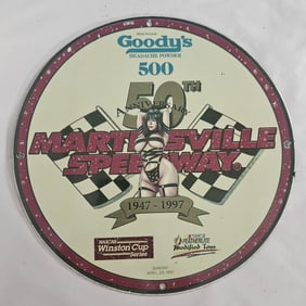 Vintage Goodys 500 Porcelain Sign - 50th Anniversary Martinsville Speedway (1947-1997)