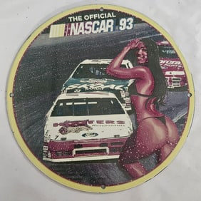 Official NASCAR 93 Porcelain Sign: Vintage Racing Collectible with Iconic Artwork