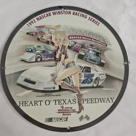 Rare 1991 NASCAR Winston Racing Series Porcelain Sign: Heart O' Texas Speedway
