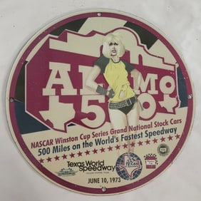 Vintage NASCAR Porcelain Sign from Texas World Speedway - June 10, 1973