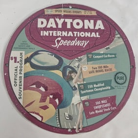Vintage Daytona International Speedway Porcelain Sign - Retro Racing Memorabilia