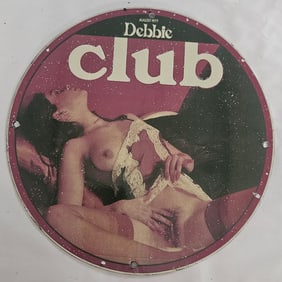 Vintage Debbie Club Porcelain Sign - Collectible Adult Decor from August 1977