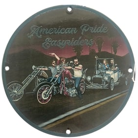 Vintage American Pride Easyriders Porcelain Sign ? Iconic Motorcycle Art for Collectors