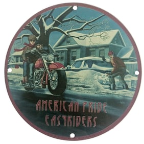Vintage American Pride Easyriders Porcelain Sign ? Classic Motorcycle Art Decor