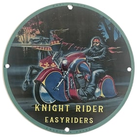 Collectible Knight Rider Easyriders Porcelain Sign ? Vintage Motorcycle Art