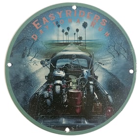 Vintage Easyriders Daytona Run Porcelain Sign - Classic Motorcycle Artwork