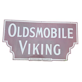 Rare Vintage Oldsmobile Viking Porcelain Sign ? Highly Collectible General Motors Memorabilia