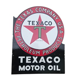 Vintage Texaco Porcelain Sign - Iconic Collector's Item for Automotive Enthusiasts 23"x17.75"